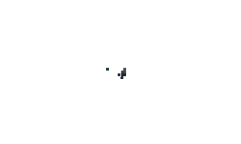 Capture from  'Builder's Language' game in Pico 8 showing two construction workers, one commanding the other to bring bricks and slabs.
